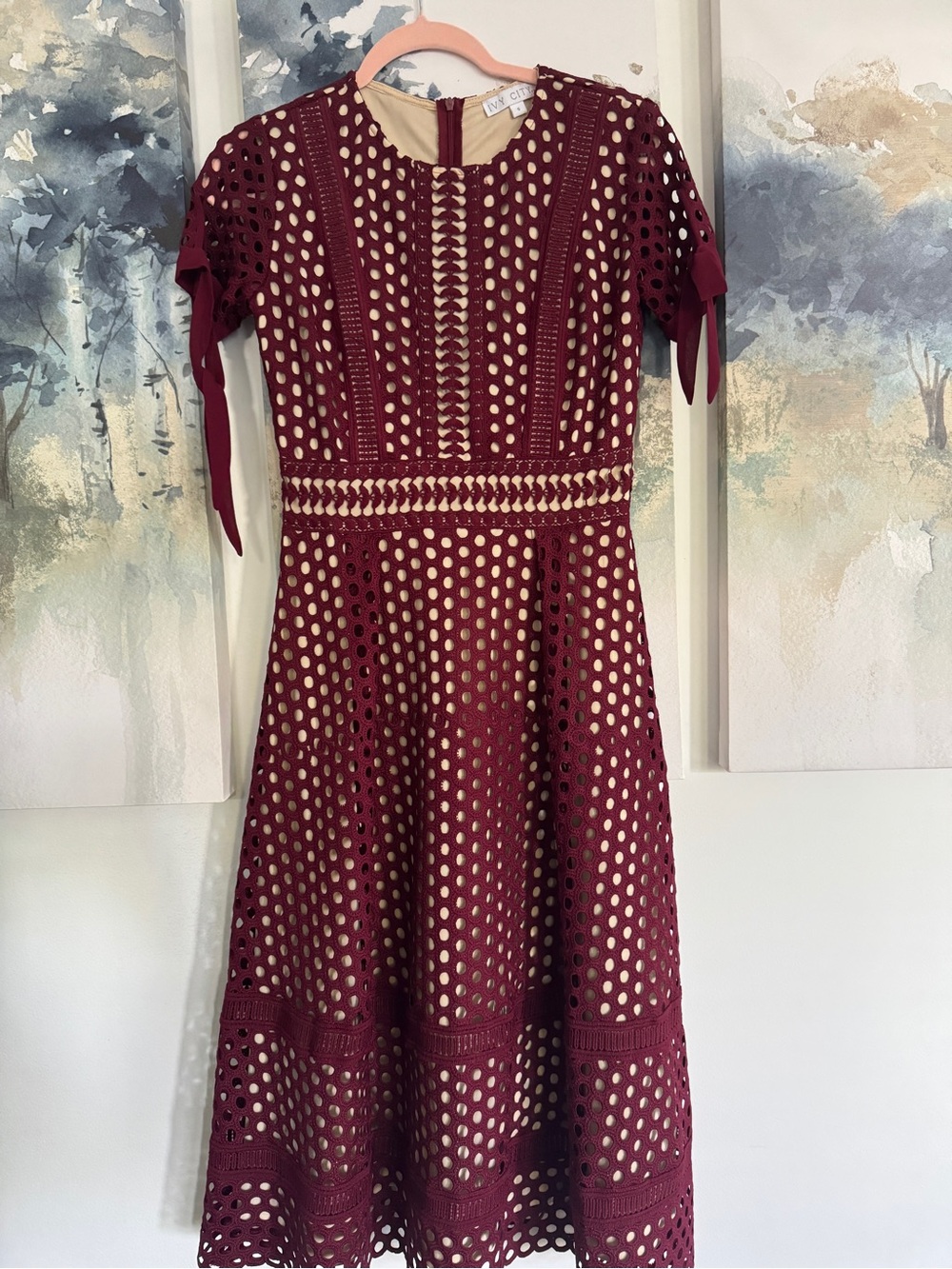 Ivy city co Burgundy Midi Dress